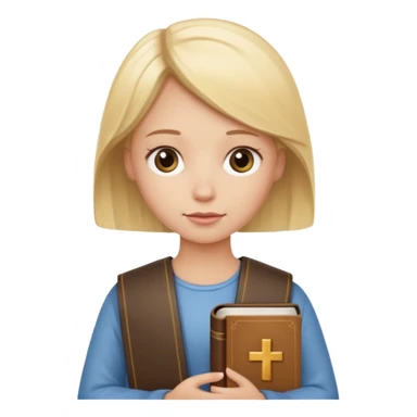 Christian blond girl with Bible  sticker