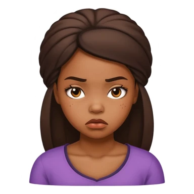 African American girl pouting face sticker