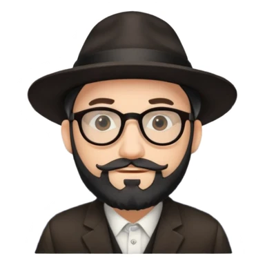 rabbi with a black hat, glasses, and blackish beard on airplane  sticker
