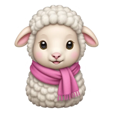 baby sheep with pink scarf sticker