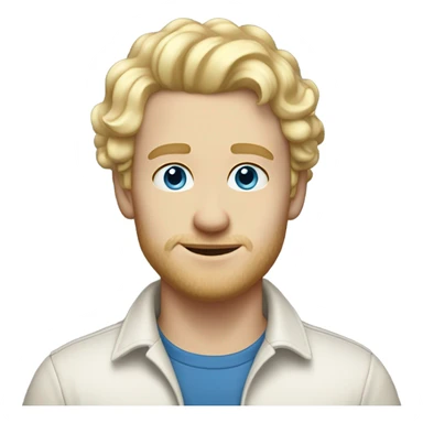 full body light curl blonde 30yo man blue eyed pale skin sticker