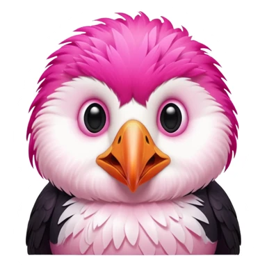 pink puffin blowing hot air from mouth sticker