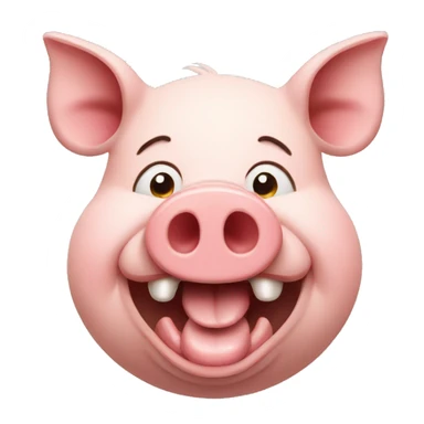 Pig with a dent in its chin sticker