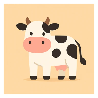 Flat design style cow sticker
