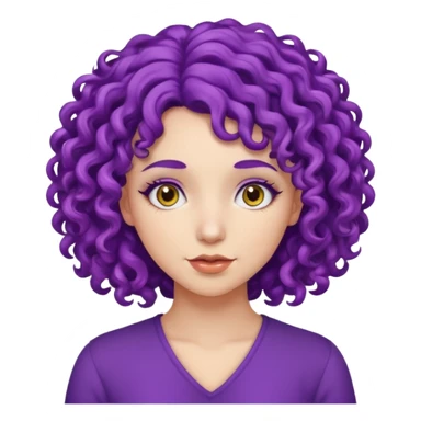woman with purple curly hair sticker