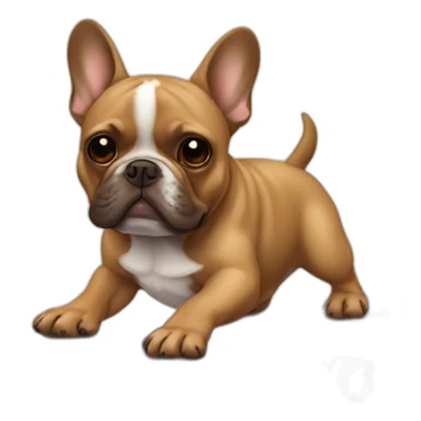 brown french bulldog on skateboard sticker
