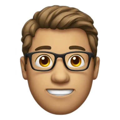 Man with glasses and cringe look sticker