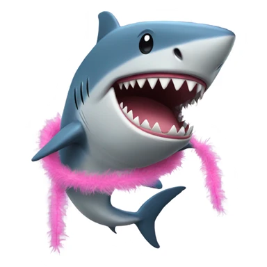 Shark with feather boa sticker