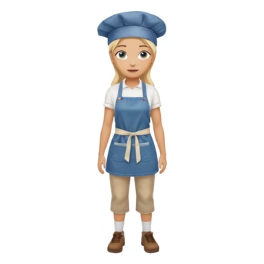 Sexy Full body 
Long Blonde hair blue eyed female chef arms folded wearing tank top and denim shorts sticker