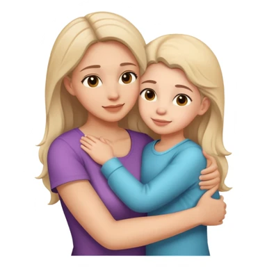 A mother and a daughter hugging  sticker