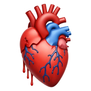 Realistic human heart dripping blood sticker