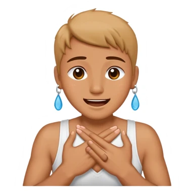 joyful tears with hear hands sticker