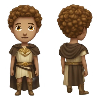 White young king with brown hair sticker