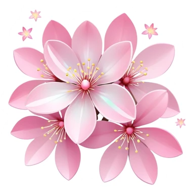 Cute Pastel pink and white Cherry Blossom Sakura Iridescent Starburst Shooting Star sticker