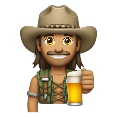 apache 207 mit einem Bier in der hand sticker