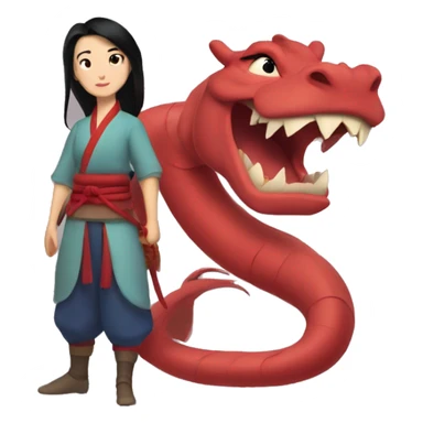 Mulan and mushu sticker