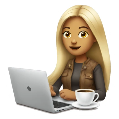 girl+laptop+coffee sticker
