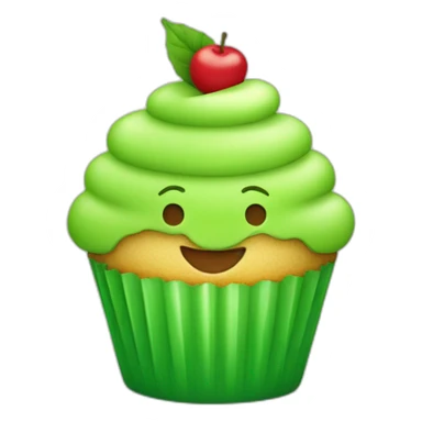Happy lime green cupcake sticker