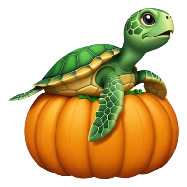 huge sea turtle sitting in a baby pumpkin sticker