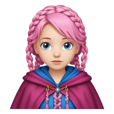 girlwith pink braided hair, cloak sticker