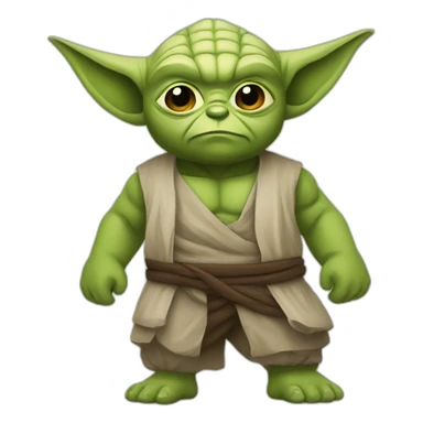 Muscular yoda sticker