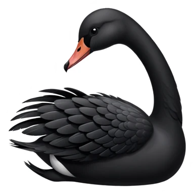 A black colour swan facing towards right side sticker