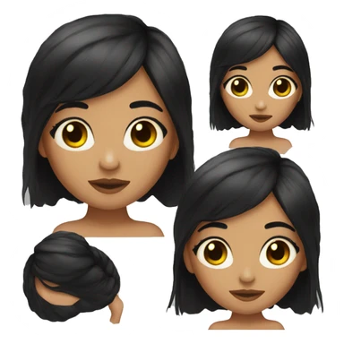 girl whit black hair and eyelashes sticker