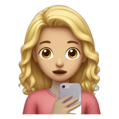 Girl crying while holding her phone sticker