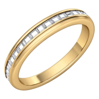 Diamond ring with 1.2mm band width and round and bugette diamond in morse sticker