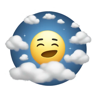Moon cloud sticker