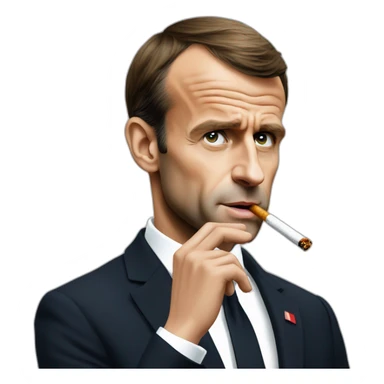 Emmanuel Macron avec une cigarette sticker