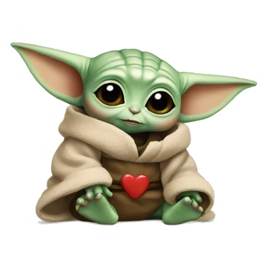 Baby yoda with heart eyes  sticker