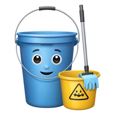 one bucket with cleaning equipment sticker