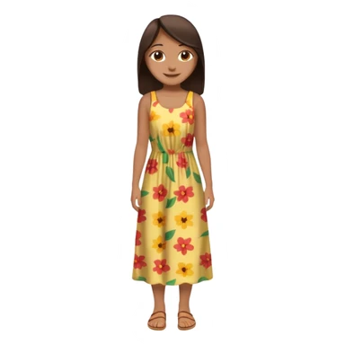 Can you make a girl with dark brown eyes with dark brown hair straight long hair with fully body  sticker