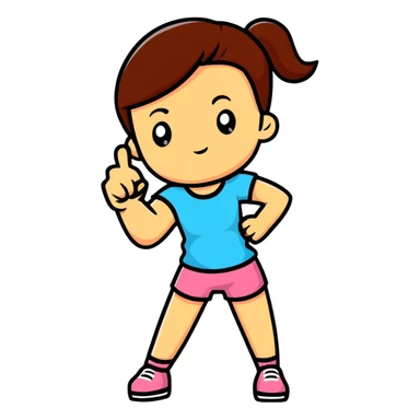 cartoon sticker of a girl showing thumbs down sticker