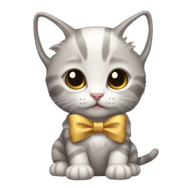 Kitten with a bow sticker