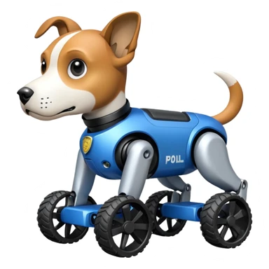 Very fast Boston dynamics police robotic beagle Sherlock robodog with off-road wheels  sticker