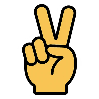 hand gesture, modern icon style, simple and recognizable sticker