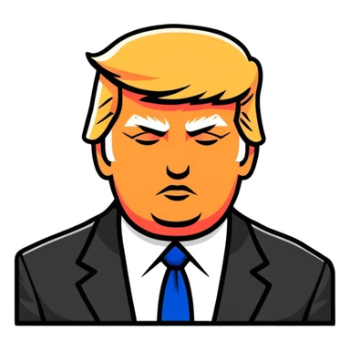 Donald Trump silhouette with black background sticker