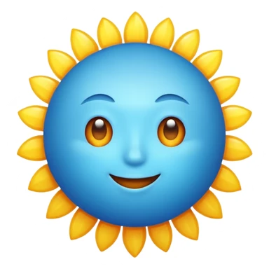 A blue sun sticker