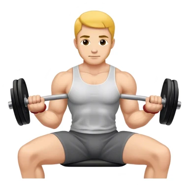 man seated weighted wrist curl sticker