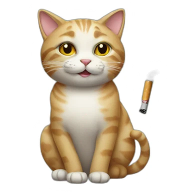 Cat with a cigarette sticker