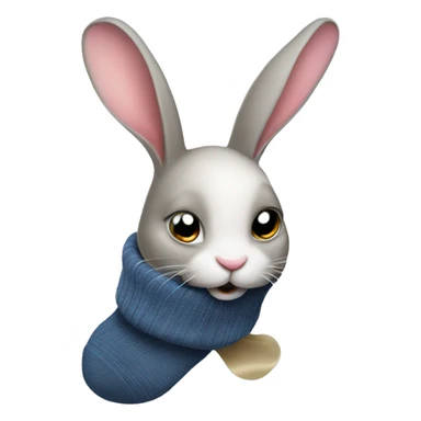 rabbit tidying a sock sticker