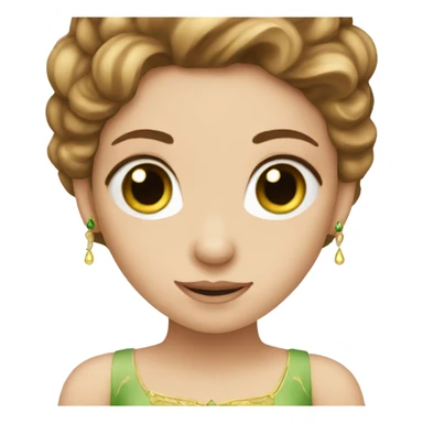 Princess with Green eyes and brown hairs sticker
