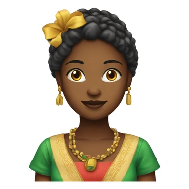 Girl with traditional Martinique clothes  sticker