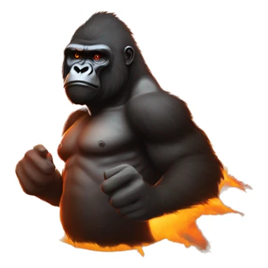 Gorilla army, standing in front of a fiery sun  sticker