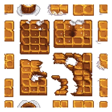 a caramel square with salt flakes sticker