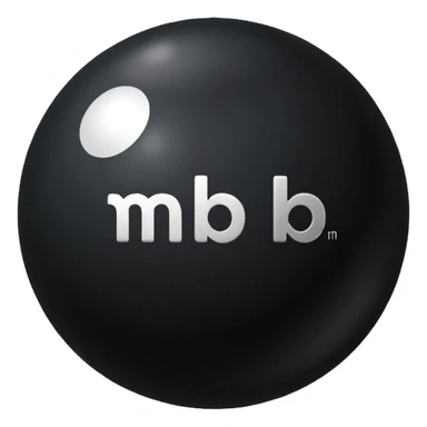 Black ball (MB) written on it. sticker