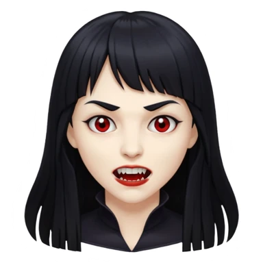 quero a foto de uma vampira com franja de cabelo preto sticker