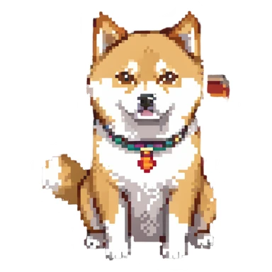 Shiba Inu sitting in a movie theater, pastel colors sticker